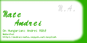 mate andrei business card